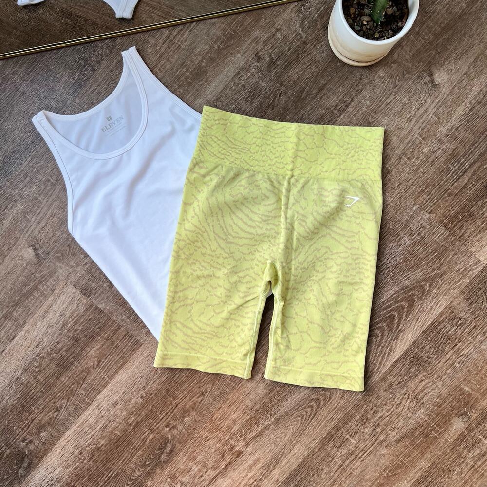 Yellow GymShark Adapt Animal Seamless Cycling Shorts
